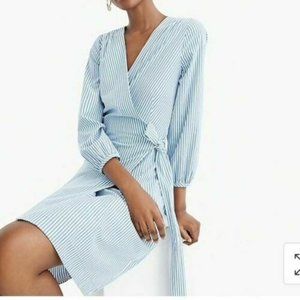 J. Crew Blue Striped Midi Dress